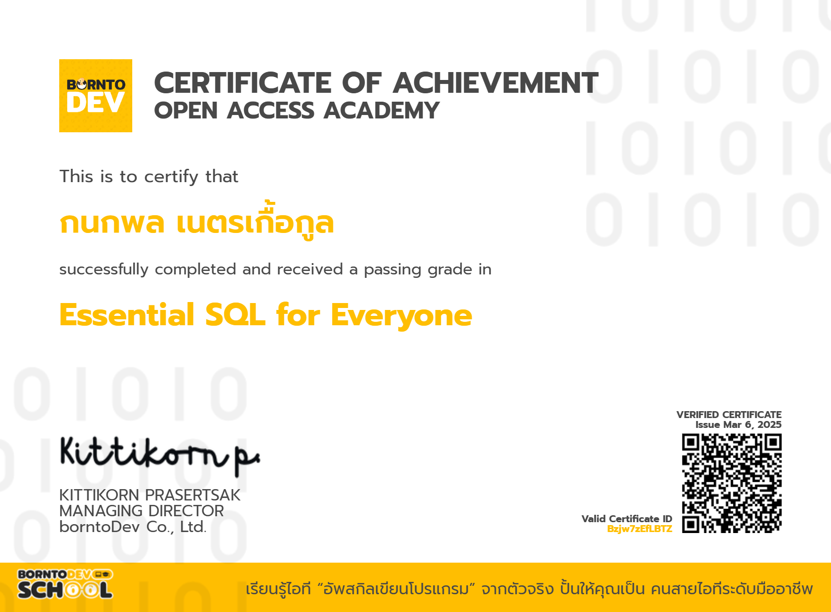 borntodev SQL